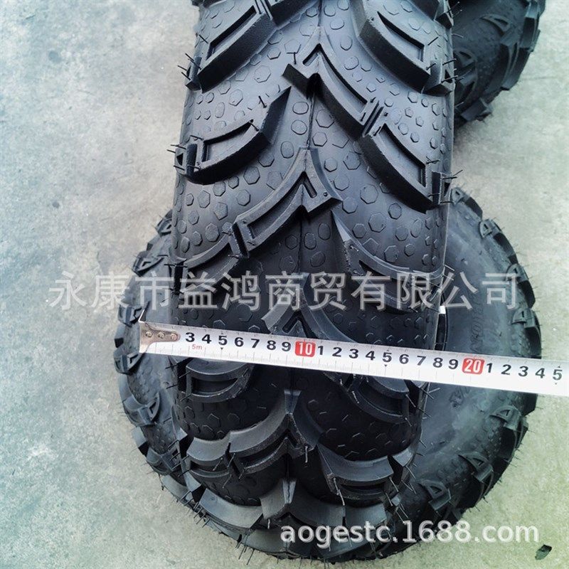 ATV四轮沙滩摩托车轮胎25X8-12寸改装大牛前火焰越野铝轮毂总成