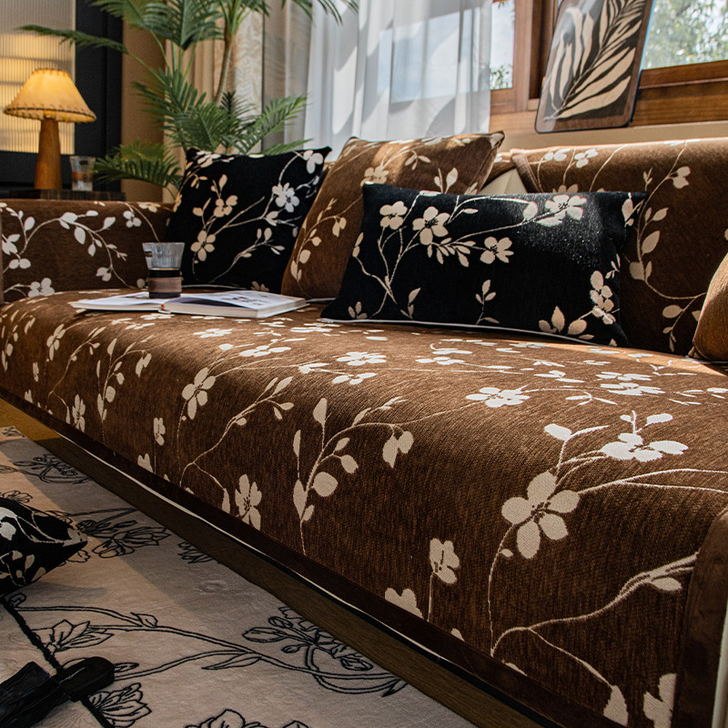 法式轻奢沙发垫四季通用防滑夏季高级感F沙发套罩2024新款坐垫盖