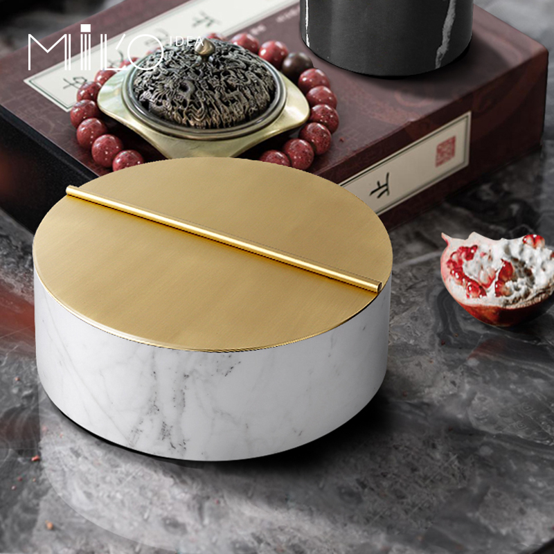 现代轻奢大理石创意储物罐艺术摆件样品屋展示中心电视柜U酒柜客