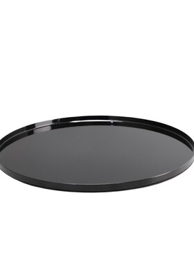 北欧现代极简圆形黑色金属托盘摆件样板间L家居客厅桌面收纳盘装