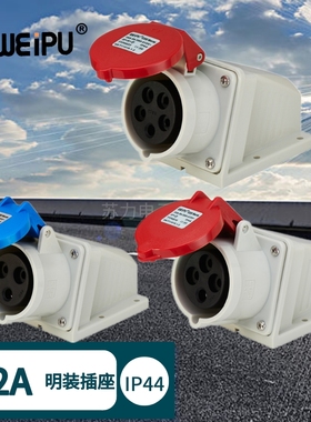 WEIPU威浦 32A明装工业插座 TYP6801 TYP6818 TYP6823 三芯四芯五