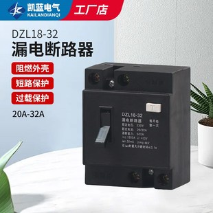 DZL18 32A家用漏电保护器20A32A漏电开关家用总开关漏电断路器