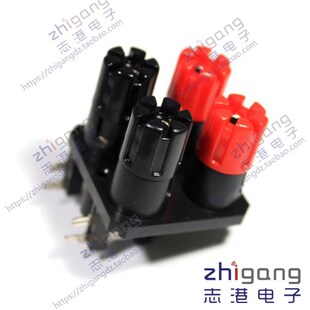 4位音响音频功放接线柱 音响线夹插座WP4-10A双排4位弯脚测试夹