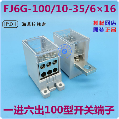 FJ6G-100/10-35/616 一路进六路出 100型开关端子 海燕接线端子