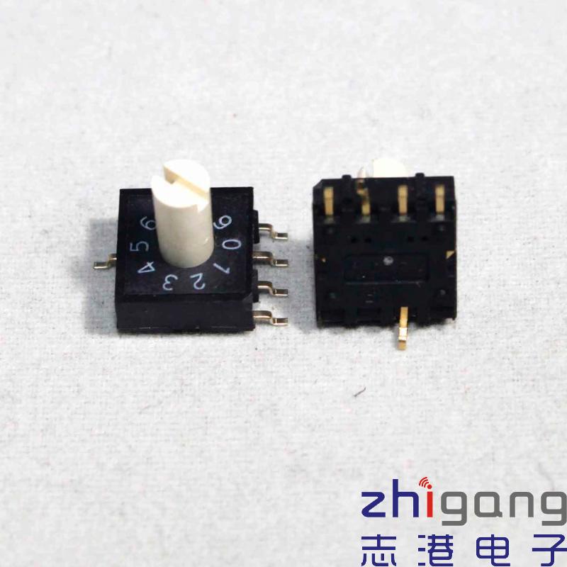 DIP台湾圆达0-9/10档位8421C旋转拨码编码开关RM3系列4:1贴片脚