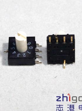 DIP台湾圆达0-9/10档位8421C旋转拨码编码开关RM3系列4:1贴片脚