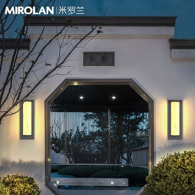 庭院壁灯户外防水l新中式壁灯门前灯入户大门壁灯仿云石别墅外墙
