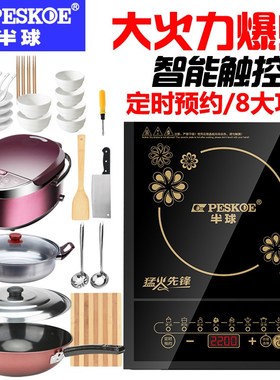 半球电磁炉家用智能火锅炒菜锅y一体多功能宿舍新款节能小型电池