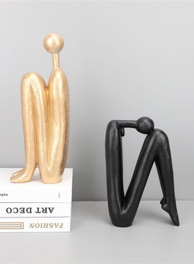 现代简约时光人物艺术摆件客厅样板房书柜电视Q柜创意软装饰品摆