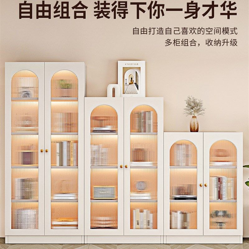 靠墙展示柜奶油风玻璃收纳储物柜书柜现代简约家用书架置物架落地,玩具/童车/益智/积木/模型,毛绒/玩偶/公仔/布艺类玩具,淘宝优惠券,粉丝福利购,淘宝优惠卷