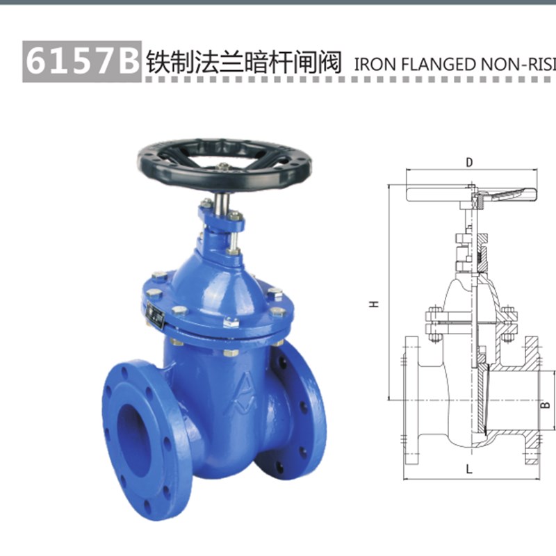 埃美柯6157B铸铁制法兰暗杆闸阀 Z45T-16 DN40 100 150至200等