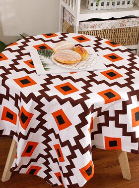 拾溜家清新简约现代时尚桌布格子餐桌茶几布艺书桌台布长方形圆形