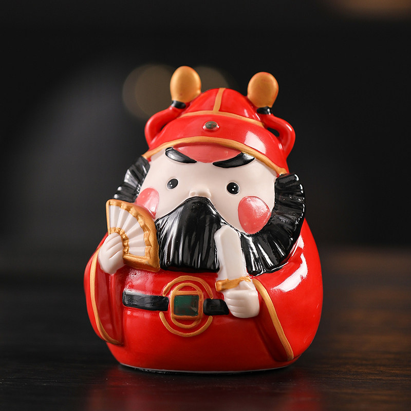 Q版天师钟馗家居客厅桌面国潮风可爱神话人物柜台装饰工艺品摆件