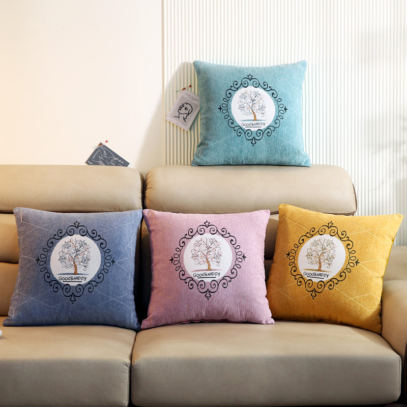 雪尼尔抱枕床头靠垫床上靠背垫客厅沙发靠枕抱枕套腰枕座椅靠背枕