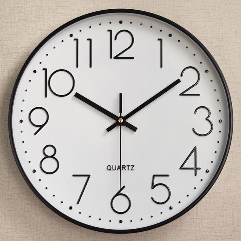 钟表挂钟客厅家用时尚创意静音简约E电子石英钟极简时钟挂表挂墙