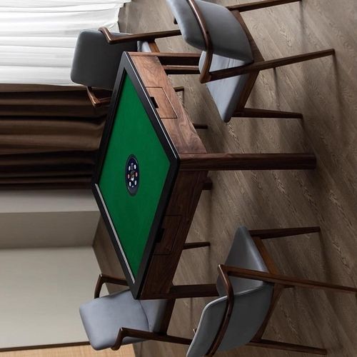 北美黑胡桃木麻将桌全自动家用实木麻将桌两用餐桌客厅高级掼蛋桌