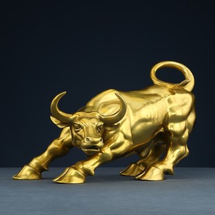 旺市牛黄铜华尔街牛摆件客厅办公室家居工艺品开业礼品