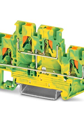 菲尼克斯接线端子黄绿接地双层 PTTB 2.5-PE双进双出3210596导轨