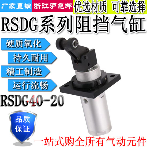 安装高度可调型阻挡气缸RSDG40-20-D/B/T/DF/BF/TF/DK/DG/BG/TG