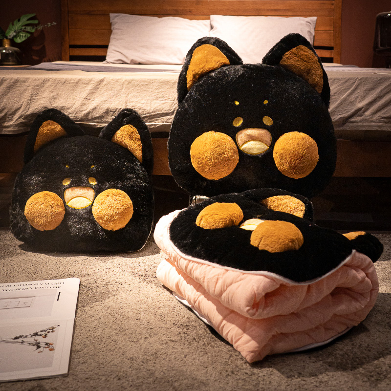 嘟嘟猫抱枕被子两用枕头毯子二合一办公室午睡汽车内午休折叠靠枕