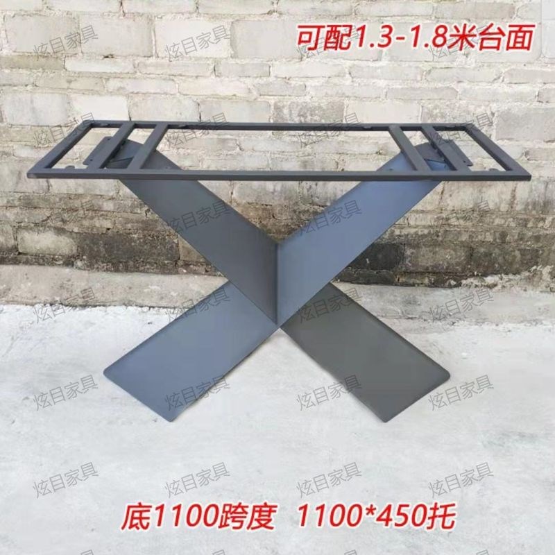 轻奢不锈钢餐桌腿书桌支架桌子脚架岩板奢石大理石餐台脚支撑底座