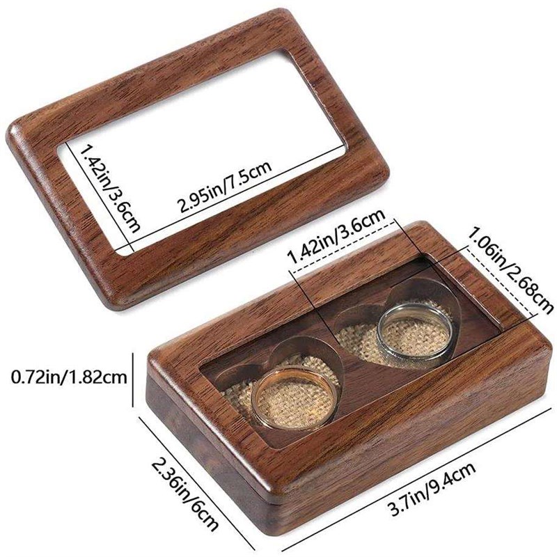 婚礼戒指盒双戒指盒刻字名字戒指盒首饰盒收纳盒覆古婚礼用品