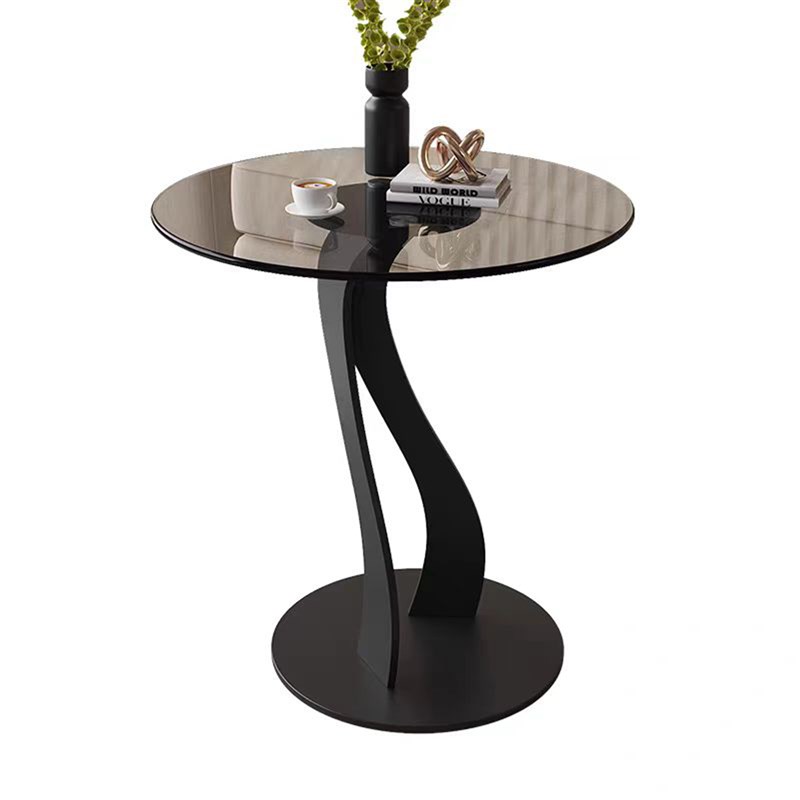 客厅茶几沙发边几轻奢现代简约中古风组合钢化玻璃茶桌两用可移动