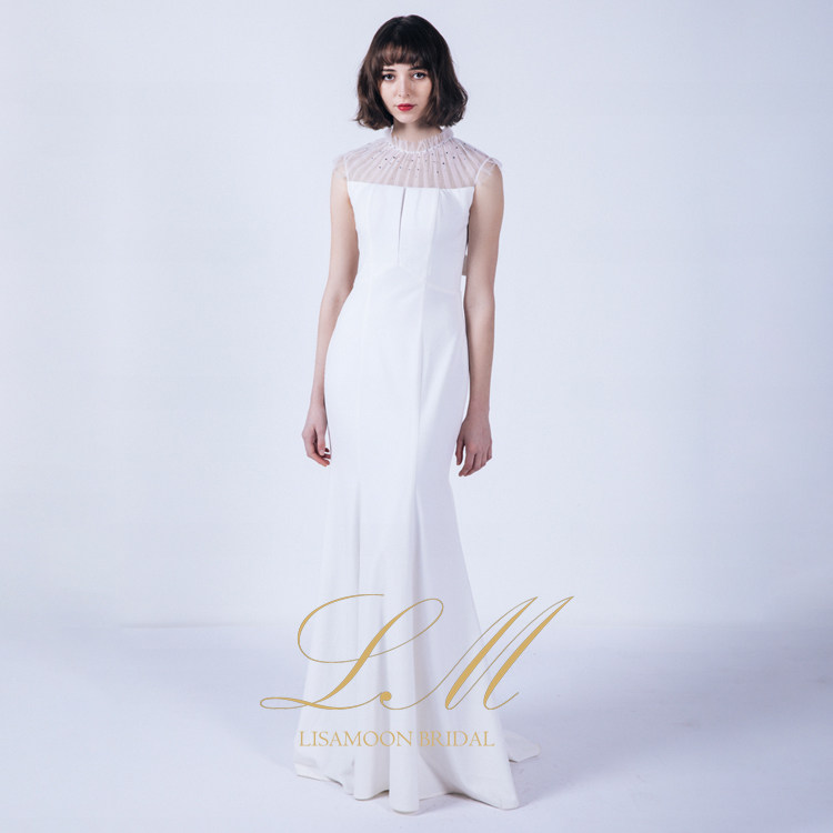 北京租赁新款白色量身定制简约立领百褶复古露背修身鱼尾婚纱礼服|ruв категории Женская одежда, Cвадебные платья, свадебное платье - от Buy2taobao.com для оказания профессиональной услуги покупки агента Taobao