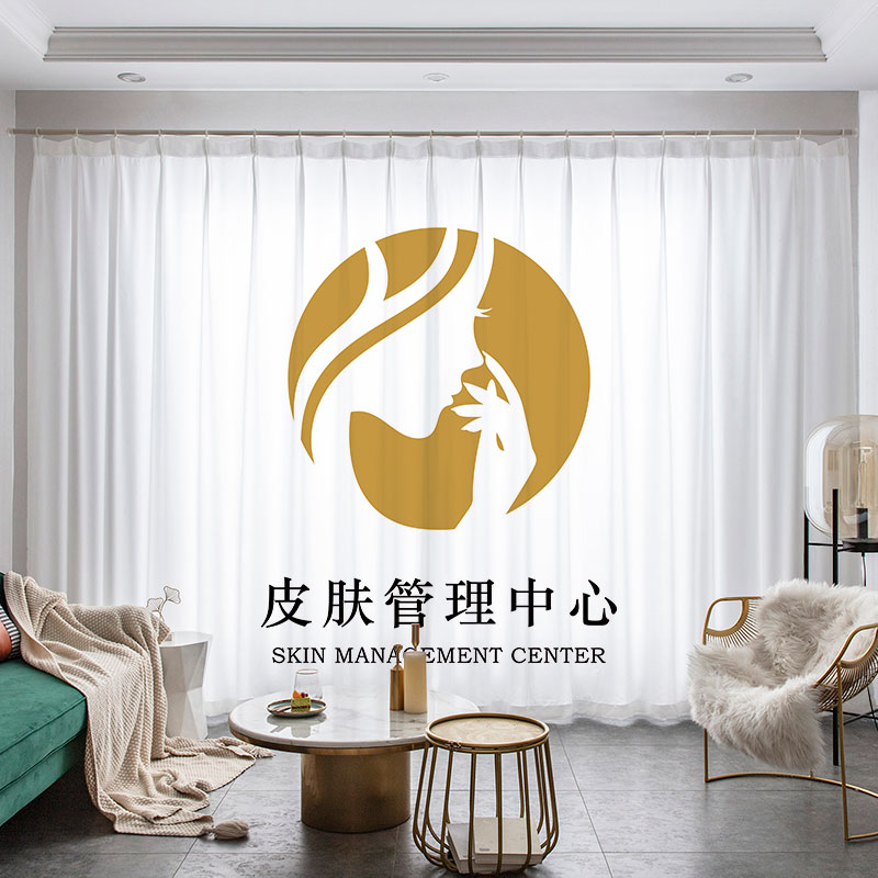 定制窗帘美容院专用美甲美睫网红款装饰免打孔隔断U遮光拉帘窗纱
