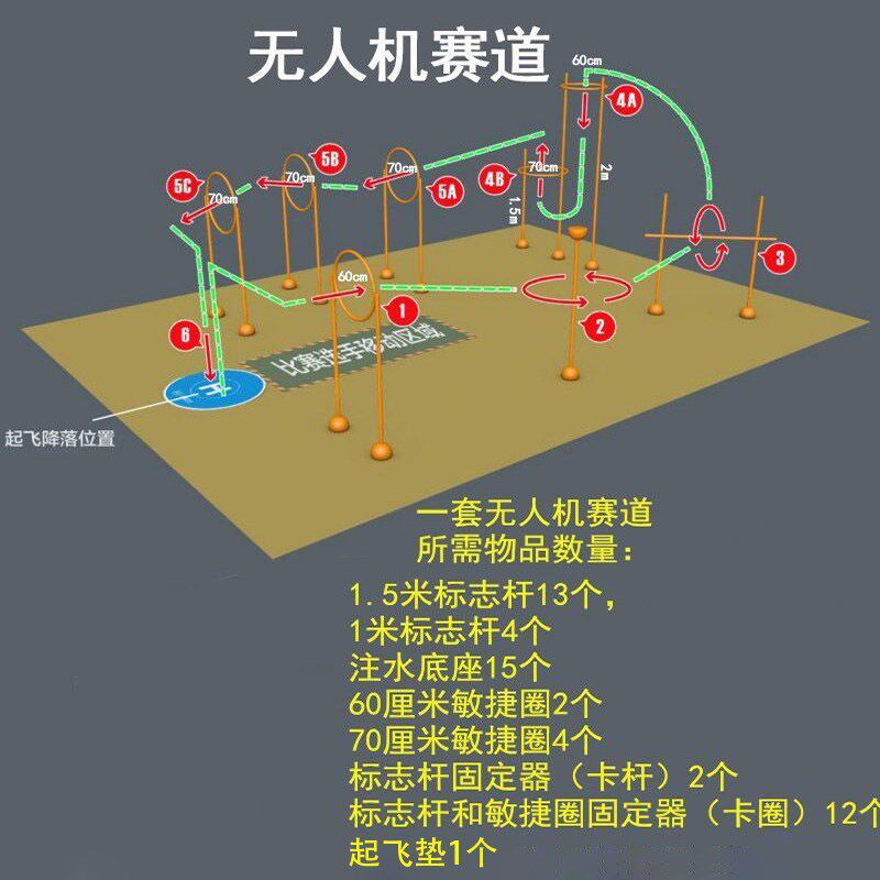 无人机赛道无人机训练器材标志杆障碍H物个人飞行训练绕杆跳高器