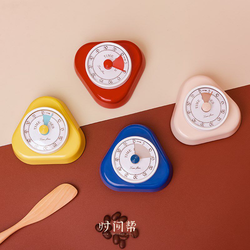 三角金属磁吸时间管理器机械提醒器学生厨J房带磁倒计时器timer