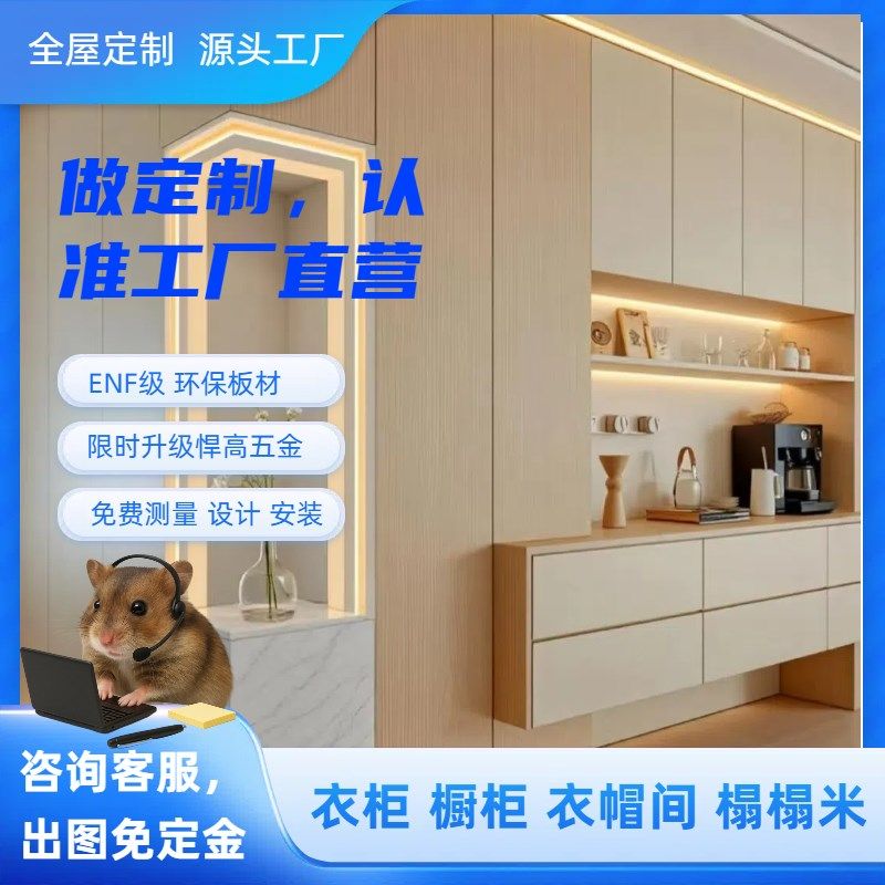 北京全屋定制工厂衣柜衣帽间榻榻米现代整体家具订做W环保ENF简约