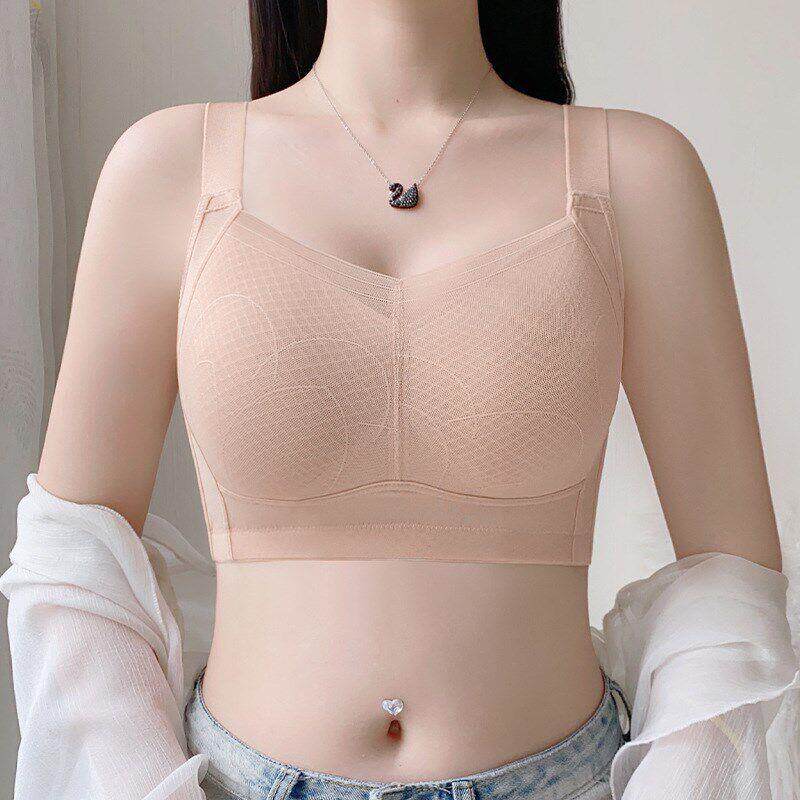 内衣女大胸显小夏季薄收IWC款形聚拢副乳下垂无钢圈防光面隐文胸