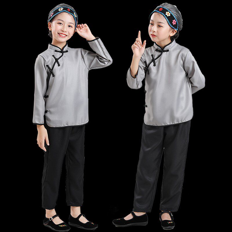 元旦老奶奶服装幼儿m扮演小品表演服村姑老太太演出儿童秧歌表演