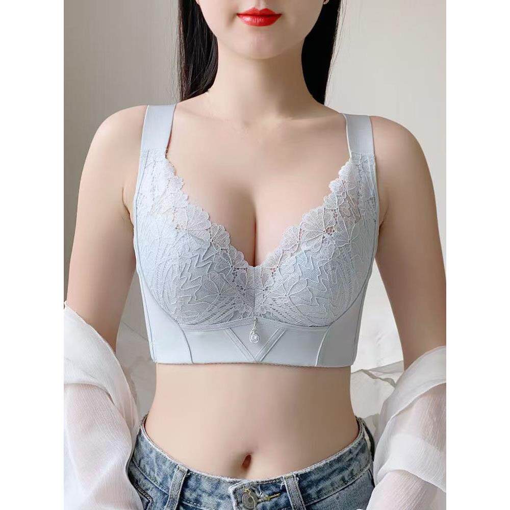 夏女人的薄乳钢环可调的托举式胸罩托举式房防FGC软下垂胸罩天