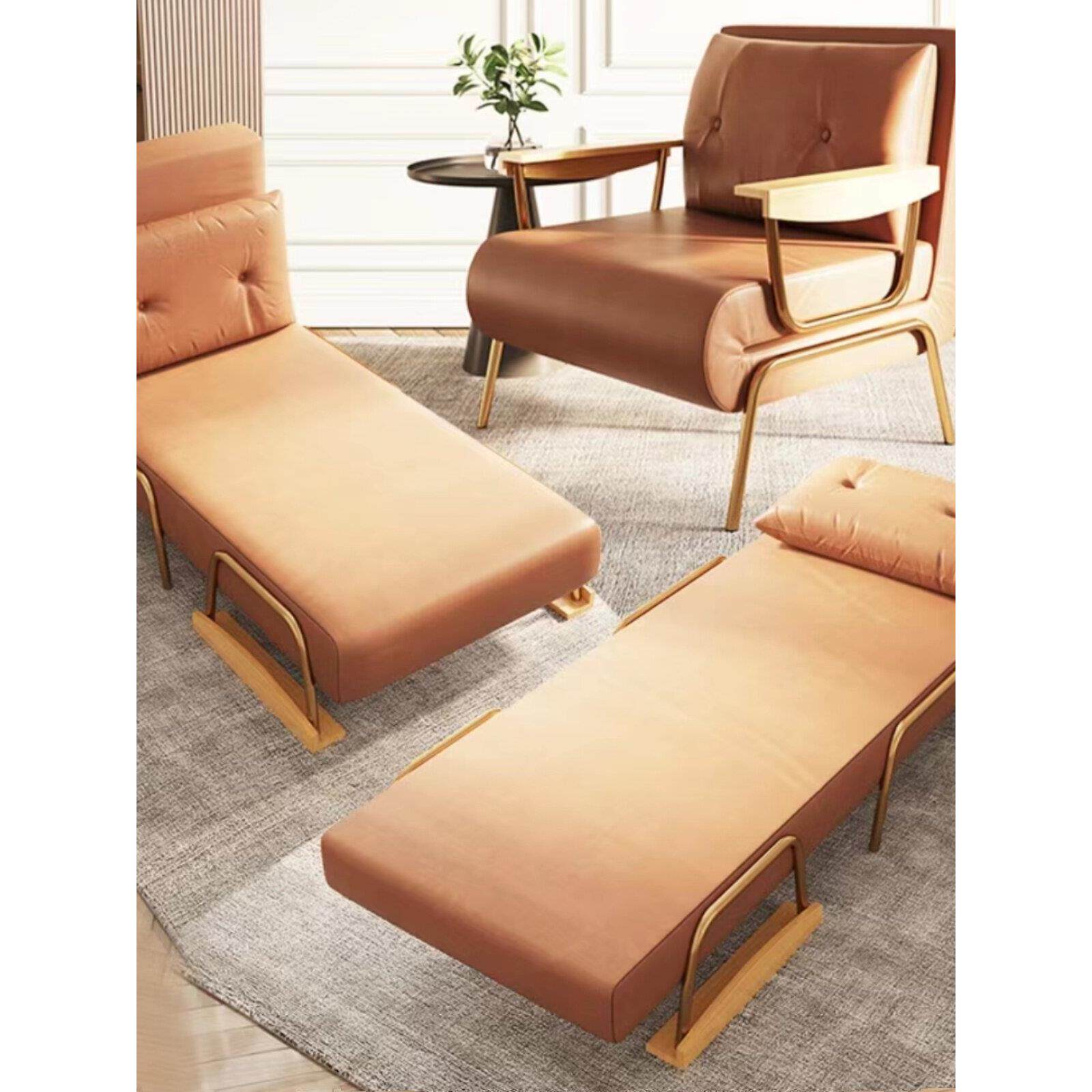 折叠式两用沙发床小公寓单人和双人客厅阳台午餐休息床出租房办公