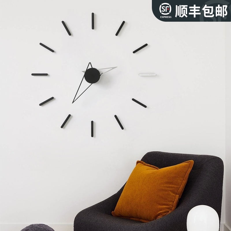 沙发背景墙e装饰钟表挂钟客厅家用时尚北欧轻奢时钟挂墙创意现代