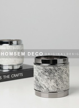 现代样板房间轻奢马毛香薰罐摆件高D级感软装饰客厅书房卧室扩香