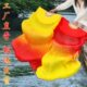 舞蹈扇子长飘广场舞真丝三色火焰渐变绸扇象王行跳舞演出专用道具
