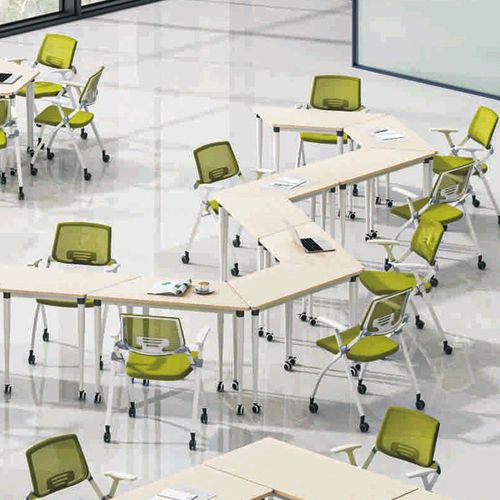 培训桌长方桌自由拼接会议办公桌长条桌子梯形学生课桌椅