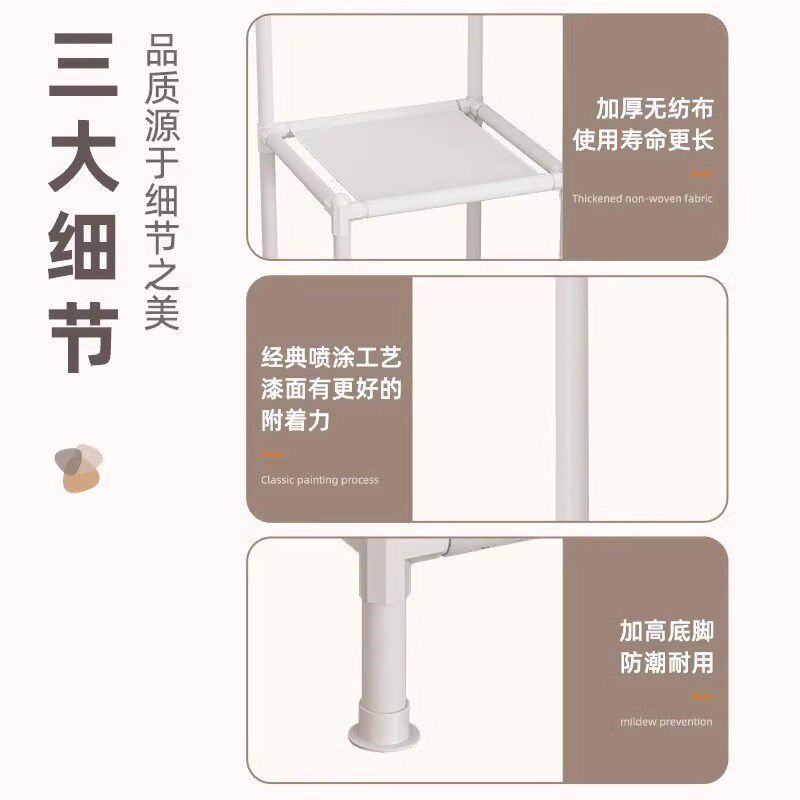 家用转角衣帽架鞋架一体室内落地式加厚加粗晾衣架