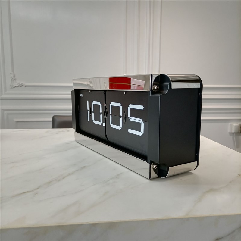 大号翻页座钟 台钟时尚客厅翻牌钟 钟客厅座钟 大叶片座钟齿轮表