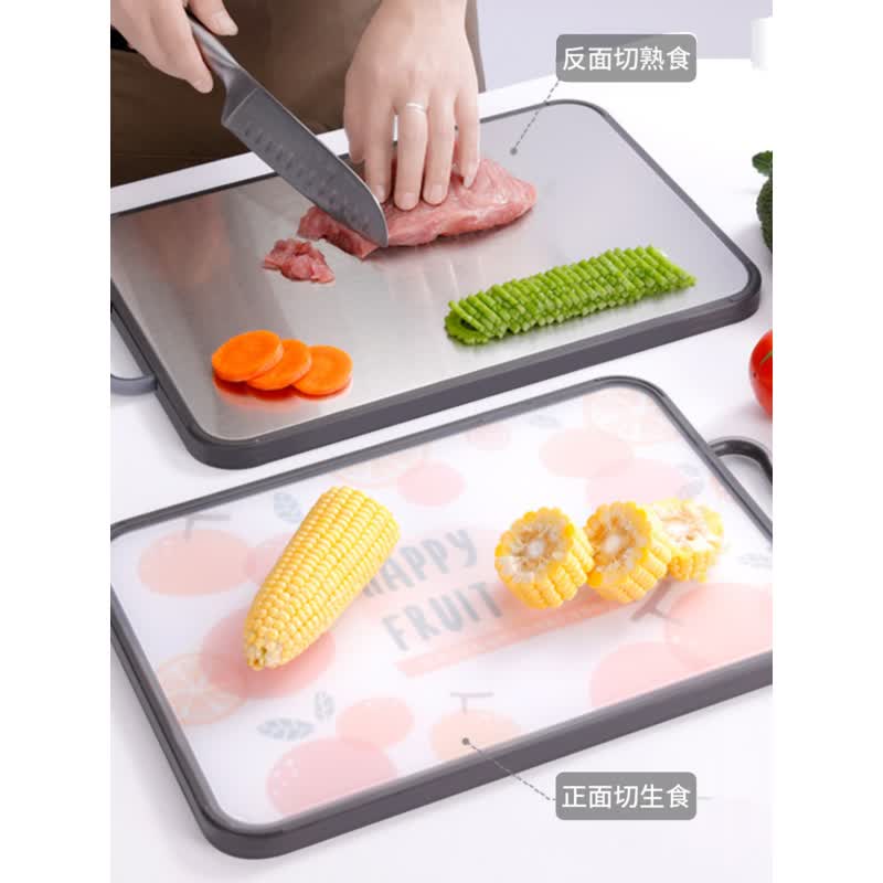 防滑砧板不锈钢加厚砧板家用不锈钢水果砧板厨房双面砧板粘板