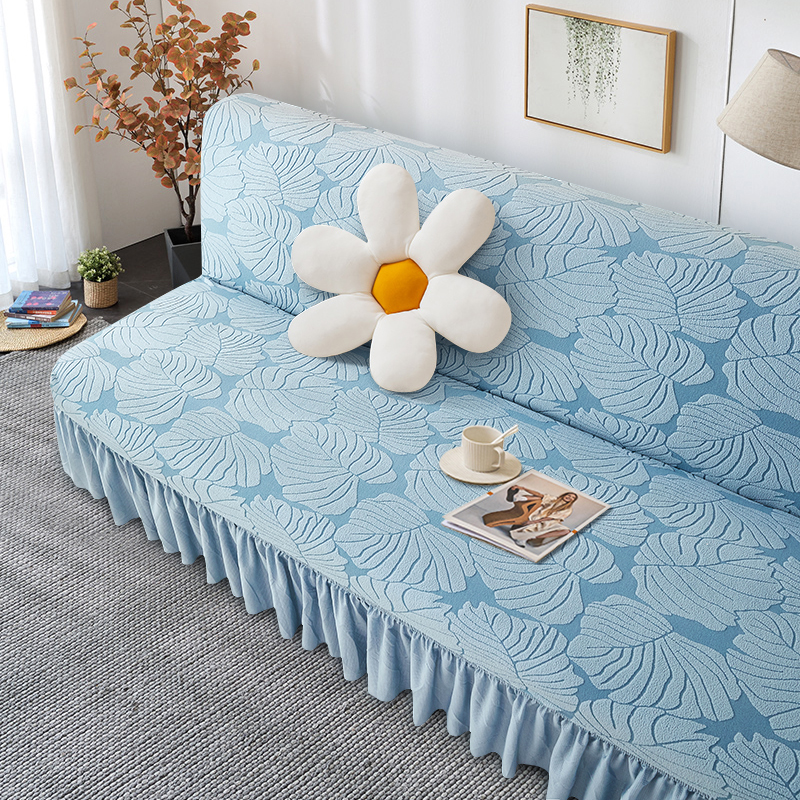 弹力懒人沙发床套折叠两用新款无扶手全包沙发套罩加厚裙边防猫抓