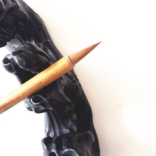 宣笔毛笔抄写经文勾线湘妃竹杆蝇头狼毫毛笔小楷毛笔