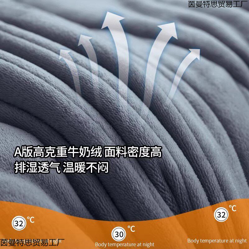 秋冬夹棉毛毯午睡毯沙发盖毯办公室珊瑚绒秋冬季小毯子