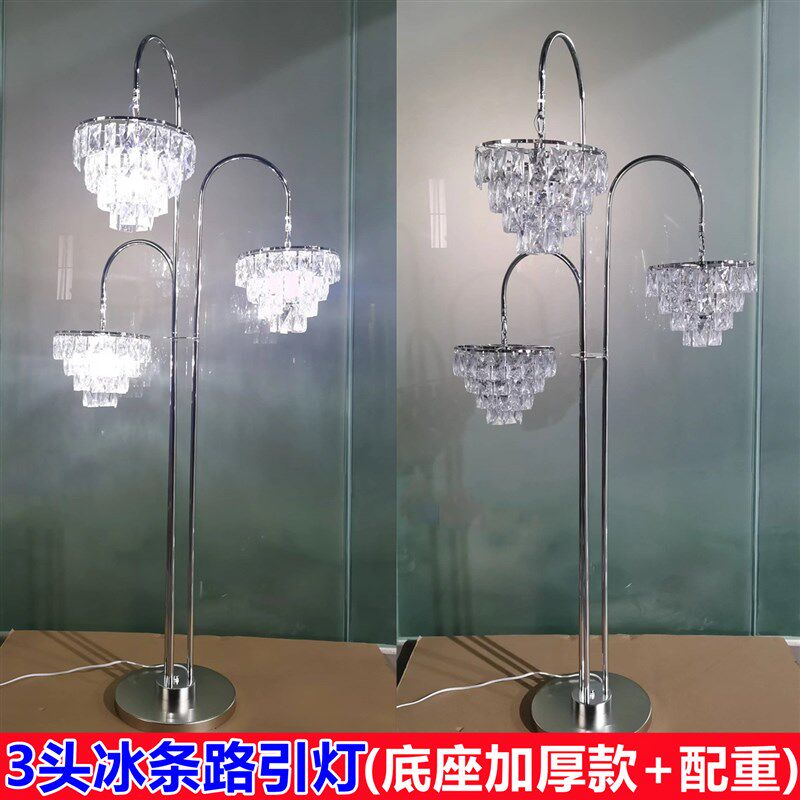 婚礼堂银色冰条引灯道具欧式婚庆珠帘吊坠舞台发光引道具