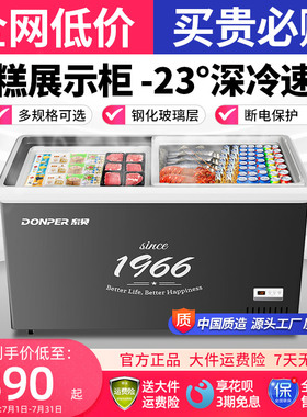 东贝商用超市冷冻岛柜移门卧式展示柜大容量冻品冰柜