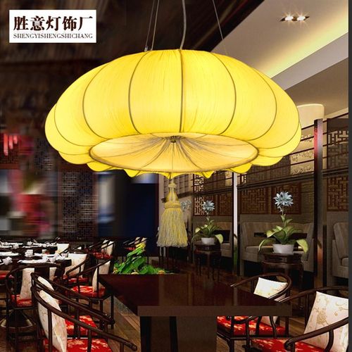 新典灯布艺南瓜古风灯客栈饭店火锅店中灯具