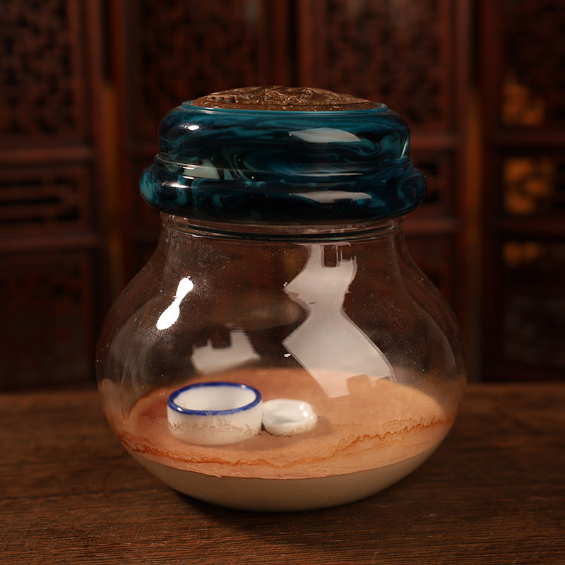 黑白虫油葫芦蛐蛐蟋蟀竹马蛉蝈蝈鸣虫大号玻璃方形观赏出叫罐包